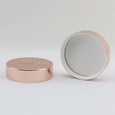 OEM Rose Gold Lid Metal Aluminum Plastic Screw Cove Cap Double Lids 58mm 56mm 53mm 70mm 89mm For Bottle jar or Glass