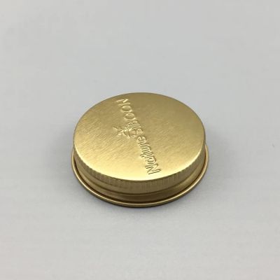 Jinte wholesale 45mm old gold embossed screw metal aluminum cap lid for plastic jar bottle