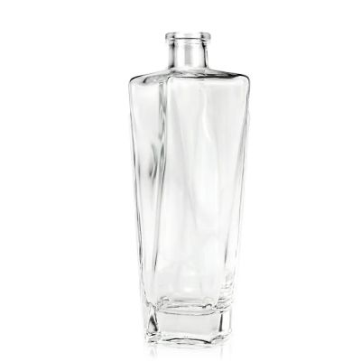 Engraved custom logo empty premium 500 ml 750 ml 1000 ml liquor vodka rum whisky bottle glass square