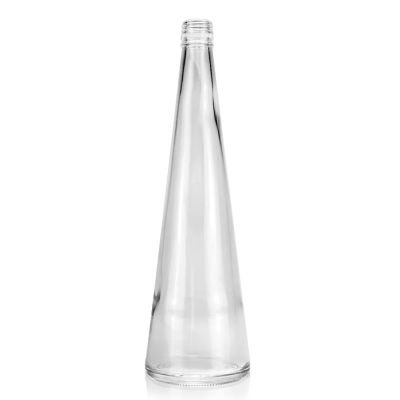 Wholesale Unique round shape 750ml vodka whisky beverage drink glass bottle with screw cap