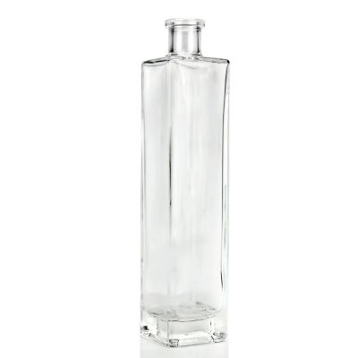 Square shape 500ml 700ml 750ml Rum Whisky Super Flint coloured spirits bottles