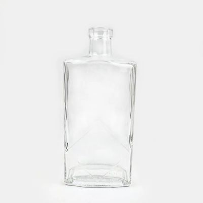 wholesale 700ml 750ml glass wine bottle clear wine glass square 500ml spirit bottle