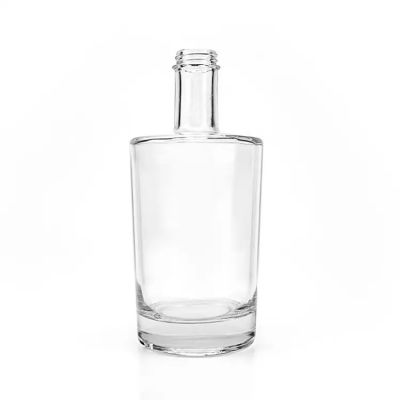 Flat Shoulder Vodka Whiskey Bottles 375ml 500ml 700ml Super Flint Glass Liquor Spirit Bottles with cork