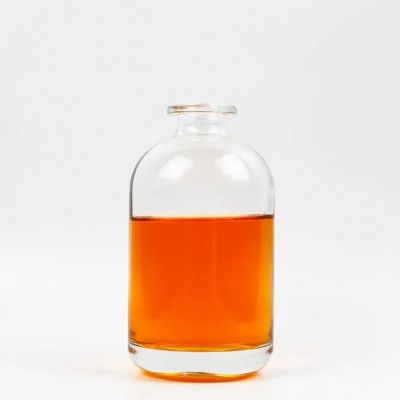 Hot Sale Luxury Glass Bottle With Corks 250ML 375ML 500ML Clear Round Glass Bottle Beverage For Liquor Juice Wine Vodka