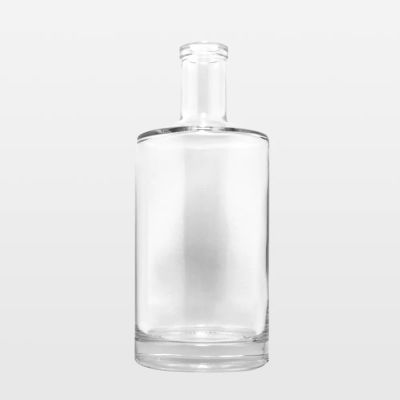 New Arrival Empty 750ml Flat Shoulder Round Cylindrical Bottle for Bulk Vodka Whisky Liquors