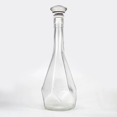 Super flint 50cl unique rhombus shape wine alcohol glass bottle with brandy liquor whiskey bottles 500ml