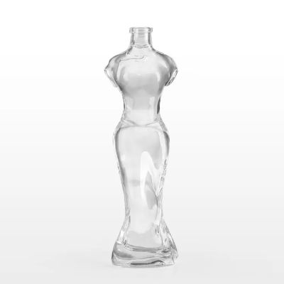 Wholesale beauty shaped 160ml Clear Beverage 100ml Juice Coffee Wine 200ml Whisky Spirit Liquor Glass Bottle
