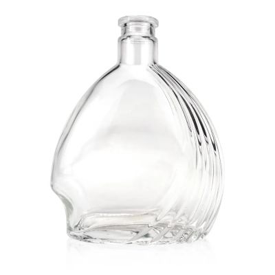 Wholesale glass vodka glass bottles empty 500ml clear wine liquor whisky nordic glass bottle with cork