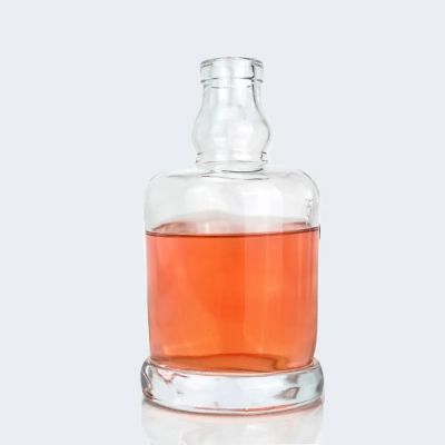 Factory Price 250 ml 500 ml 700 ml Round Glass Vodka Gin Rum Whiskey Brandy Bottle Liquor Bottle With Cork