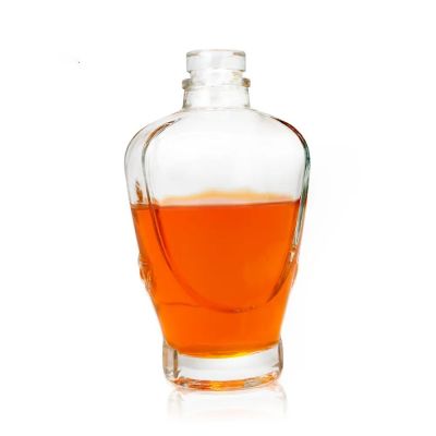 Hot Wholesale Glass Wine Bottle 500ml brandy whisky White Spirit Bottle With Cap