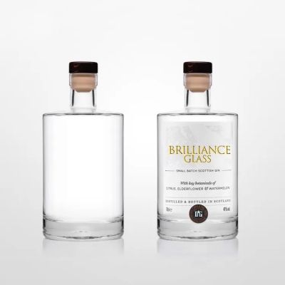 Machine Made Liquor 700ML Clear Round Glass Bottle 500ml Custom Design whiskey Bottle