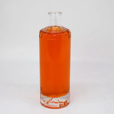 Mountain bottom 700ml 750m round bottles glass empty gin vodka whiskey glass liquor bottle gin glass bottle