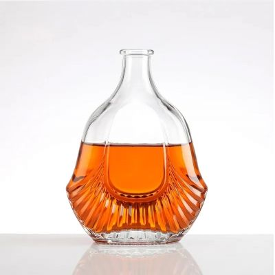 500ml 750ml Clear Empty Vodka Spirit Bottle Gin Liquor Glass Bottle With Rum Cork Cap