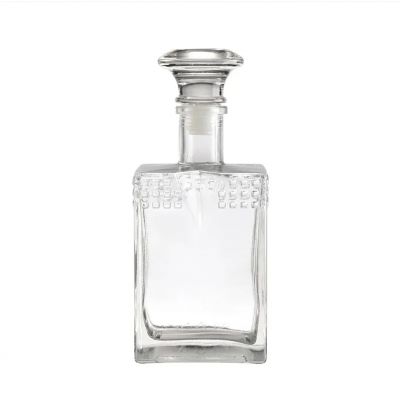 Customized 500ml 800ml Clear Xo Brandy Gin Vodka Rum Brandy Liquor Glass Bottle