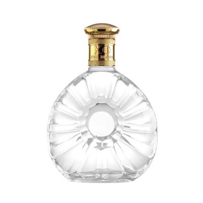 Design Unique 500ml 700ml Clear Round Shape gin whisky glass bottle Flint Glass Wine Bottle