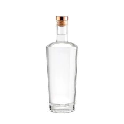 Custom 375Ml 700Ml Clear Empty Vodka Liquor Gin Rum Tequila Whisky Brandy Spirit Glass Bottle with Cork