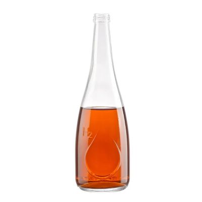 Wholesale empty square round transparent clear flint 250ml 500ml 750ml Olive oil screw cap glass bottle