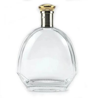 Custom 700ml transparent spirit whisky tequila brandy liquor vodka gin glass wine bottle