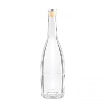 New design empty Clear 700ml round shape olive oil vodka whiskey liquor glass bottle wholesale
