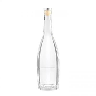 New design empty Clear 700ml round shape olive oil vodka whiskey liquor glass bottle wholesale