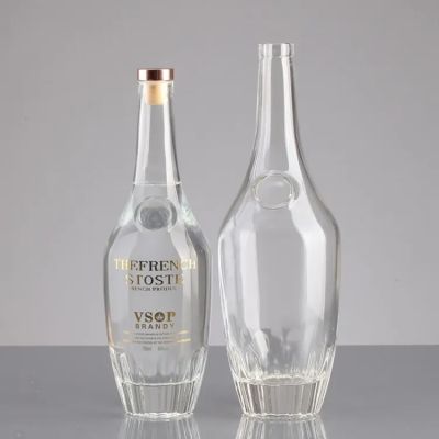 750ml 1000ml Transparent Round Empty Flint Glass Liquor Wine Whisky Vodka Tequila Bottle With Customizable