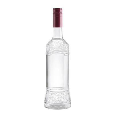 Flat hip flask vodka liquor bottle Crystal cover super flint glass whisky bottle factory customizable 500ml/700ml/750ml/1000ml