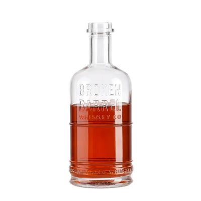 Flat hip flask vodka liquor bottle Crystal cover super flint glass whisky bottle factory customizable 500ml/700ml/750ml/1000ml