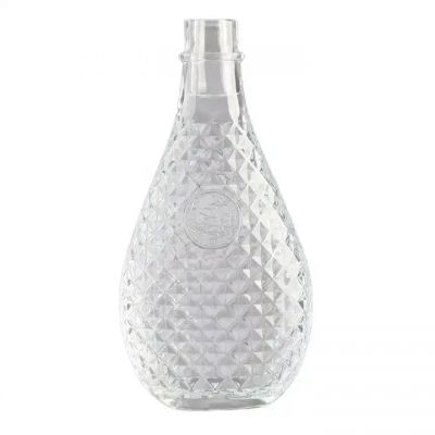 Fancy 250 Ml 500 Ml Flat Round Glass Bottle Hot Sale Gin Glass Bottle Coffee Sake Shochu Glass Bottle With Cork Stopper