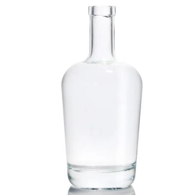 High Capacity 1L Tall Round Glass Empty Vodka Bottle Customized