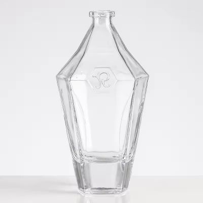 Irregular glass bottle thick bottom wine bottle for whisky, beverage,gin