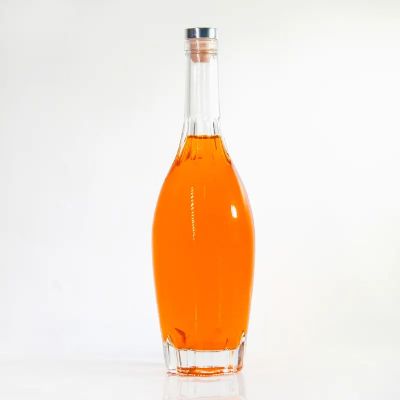 750ML Thick Bottom Glass Bottles With Cork For Whiskey Vodka Liquor