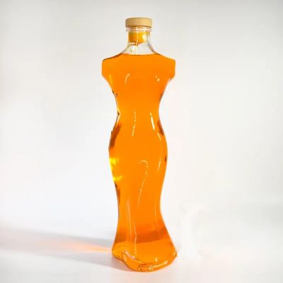 Woman Body Shape Glass Bottle Unique Shaped liquor Empty Bottle