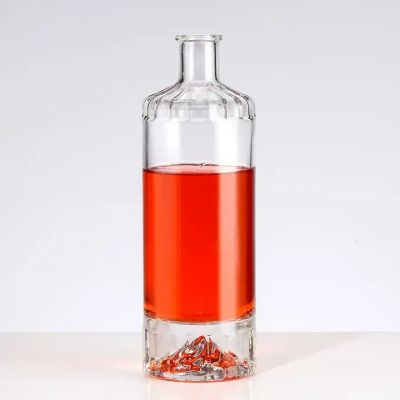 Clear 200ml 375ml 500ml empty glass bottle for gin tequila rum with lid