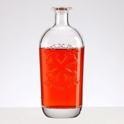 Luxury 700ml 750ml 1000ml Frosted Printing Glass Bottle Extra Super Flint Gin Vodka Tequila Whisky Brandy Glass Alcohol Bottle