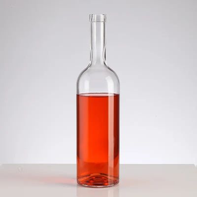 Made in China high quality glass 750ml wine bottle transparent glass bottle red wine