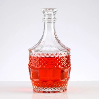 Customized Wholesale Hot Sale New Design 750ml Vodka Whiskey Rum Brandy Alcohol Fruit Wine Glass Bottle with Cap