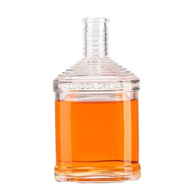 250 ml 500 ml high weight square clear empty spirits vodka whiskey rum gin extra flint embossed glass bottles