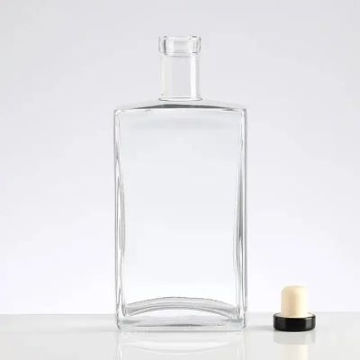 New Transparent Glass Wine Bottle High White Glass Flat Shoulder Liquor Bottle Wine Bottles For Alcoholic Beverages 500 ml 750ml