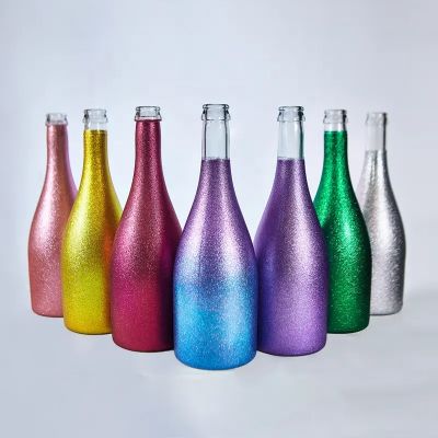 500ml 750ml 1000ml custom Electroplating Chrome Silver Gold Blue Green pink Color Vodka Spirits Liquor Gin Glass Bottle