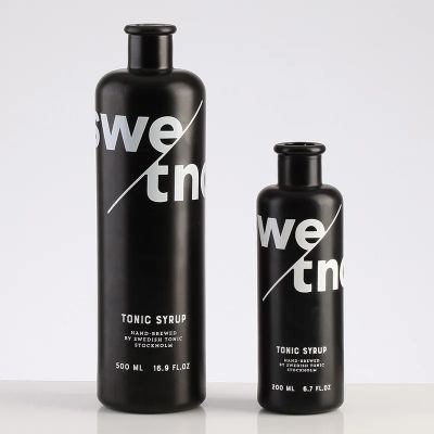 4oz Matte Black Glass spray Bottle 750ml Nordic Gin Whiskey Vodka Liquor Spirit Glass Bottle for Liquor Rum