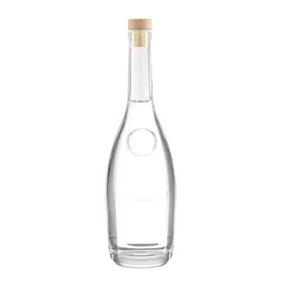 500ml long neck empty glass bottles nameplate mark liquor bottle vodka gin brandy bottle