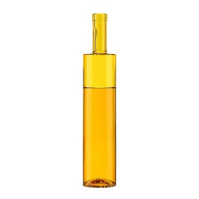 Wholesale Colorful transparent gin tequila spirits rum round glass bottle for liquor whisky with corks manufacturer