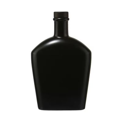 custom color 200ml 250ml 300ml colorful Black flat empty flint glass liquor wine Whisky tequila Vodka Glass Bottle with Cork