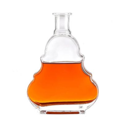 Custom Clear Empty Whiskey Glass Liquor Spirits Wine Bottles 500ml Tequila Brandy Bottles With Glass Cork Factory Price