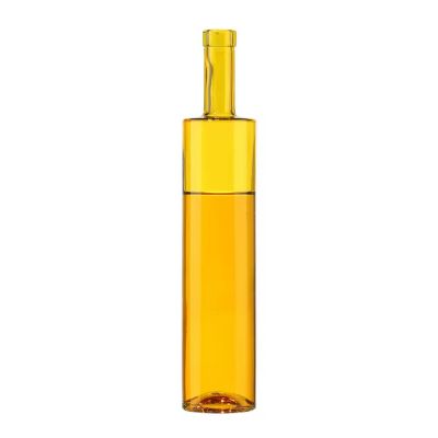 Customize color blue yellow green empty clear round glass liquor wine Whisky Vodka tequila bottle with sealed cork lid
