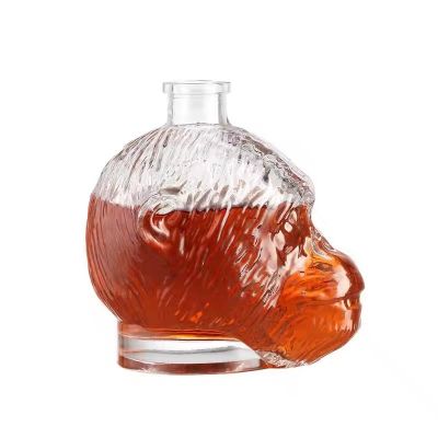 Customize Monkey Shape Spirits Beverage Glass Bottle Hard Liquor Alcoholic Beverage Creative 700ml 23oz Glass Bottle