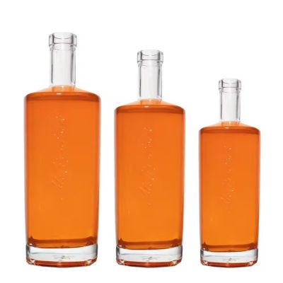 Custom liquor gin bottle 700ml 750ml black wine bottle cheap glass bottles with lids