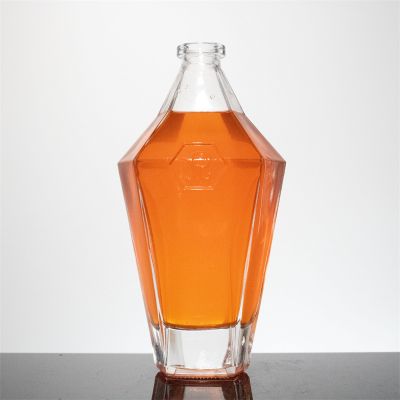 Factory Direct Sales Empty Rectangular Clear Liquor Glass Bottle Whisky Liquor Whiskey Wine bottle