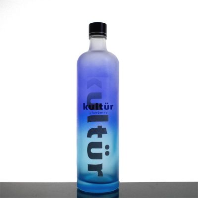 Liquor Wine Bottle Liquor Wine Vodka Glass Bottle with Stopper Wholesale Glass Frosted 750ml Vodka Glass Bottle