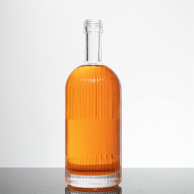 Glass Bottles Manufacture 700ml Glass Spirit Bottles Unique Shaped Glass Beverage Clear Cork Decal Printing 750ml